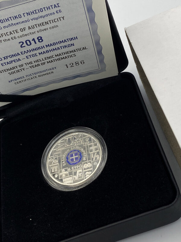 Ελλάδα - 6 Ευρώ αργυρό, ΕΤΟΣ ΜΑΘΗΜΑΤΙΚΩΝ, 2018 PGC - Image 3